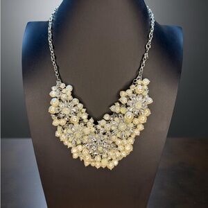 Lane Bryant Pearl and Crystal Necklace